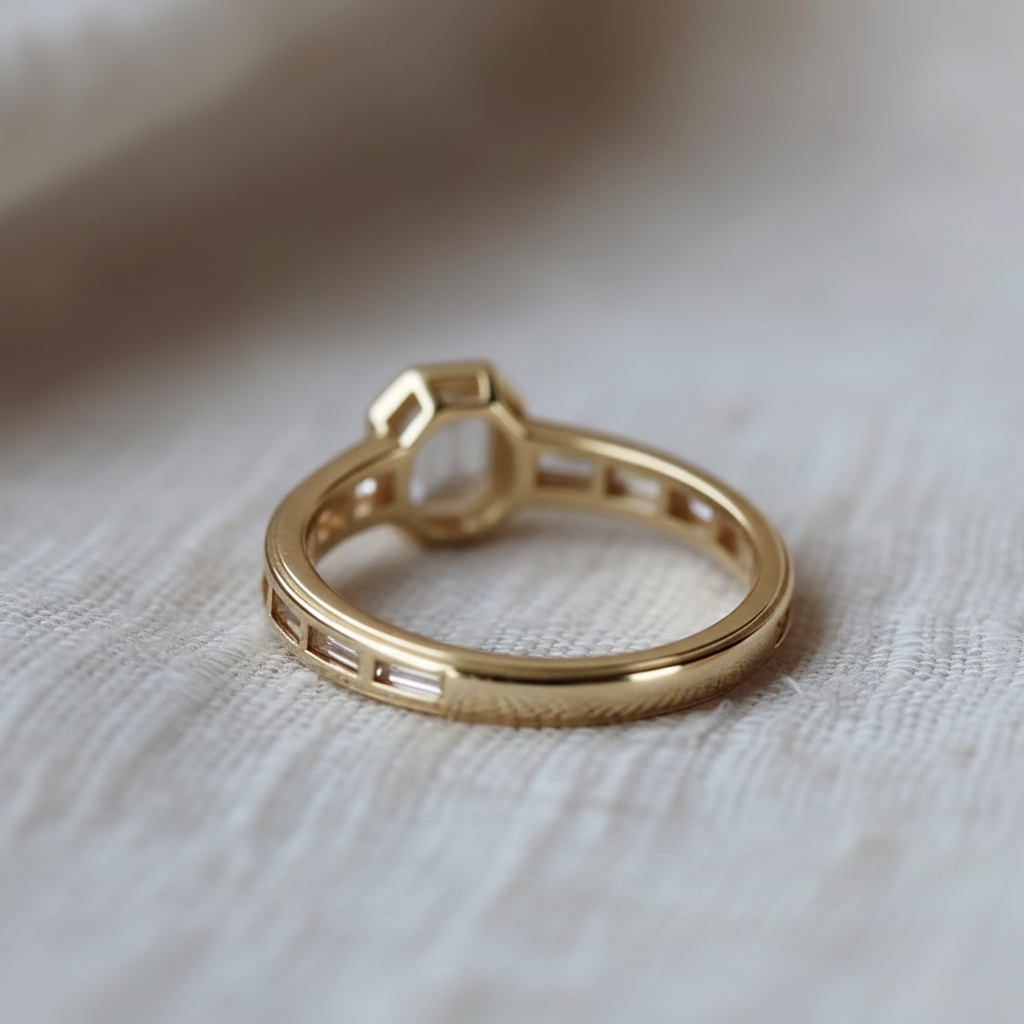 Radiant Crystal Gold Ring