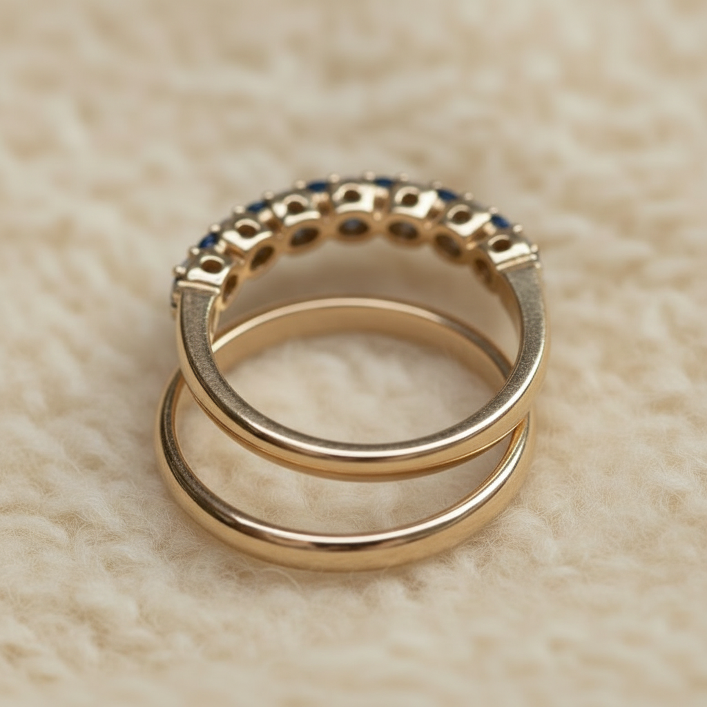 Vintage Blue Zirconia Ring Set