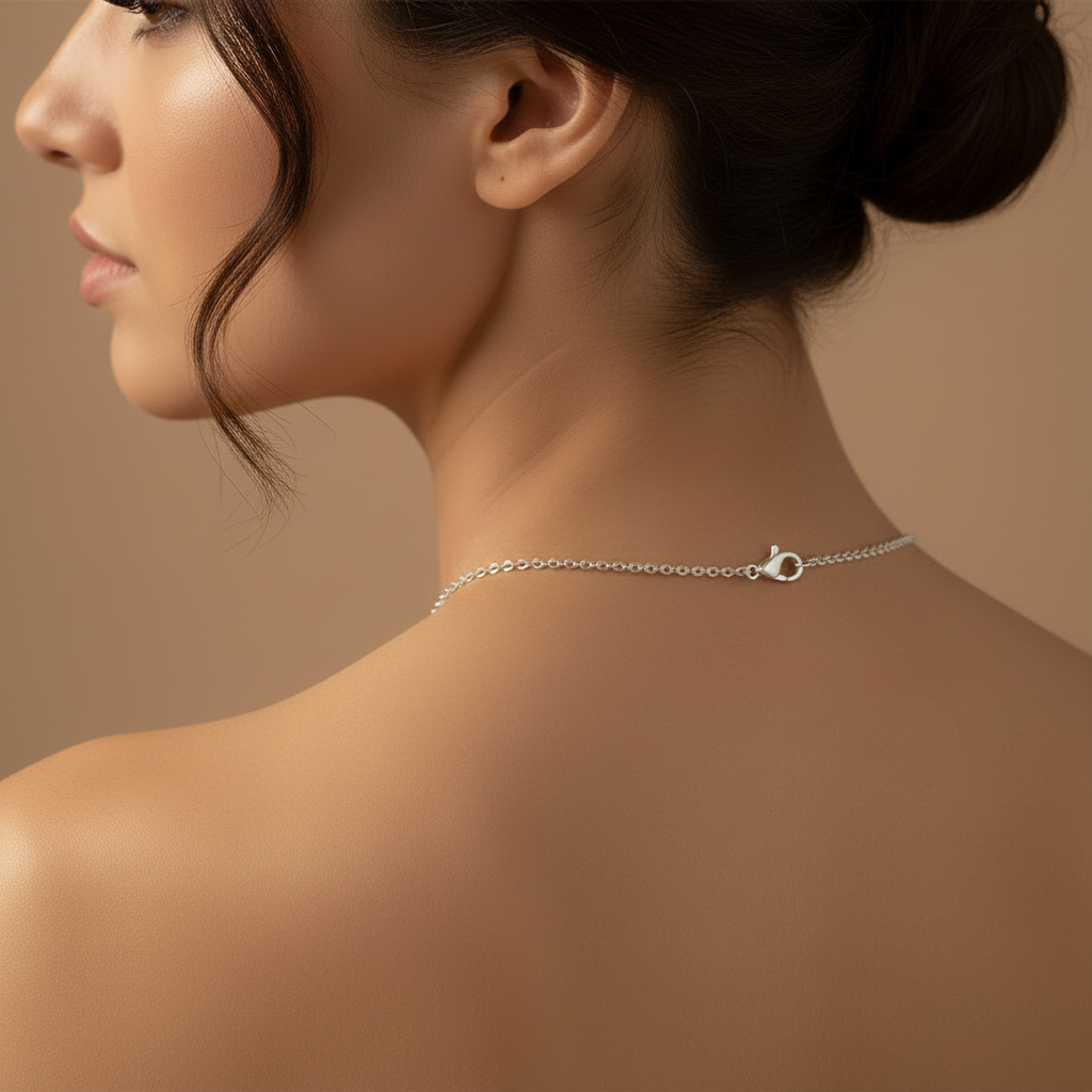 Boho Opal Necklace in Silver