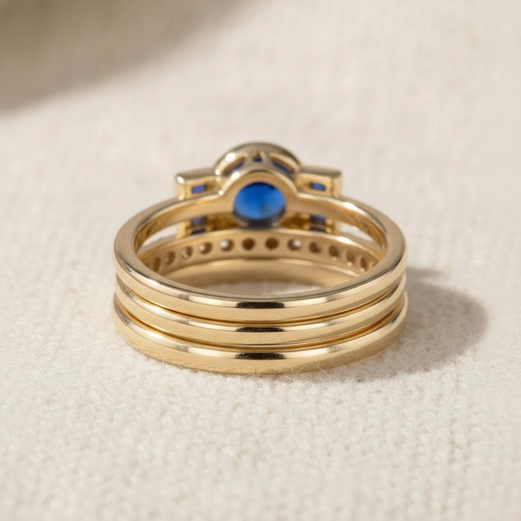 Vintage Blue Zirconia Ring Set