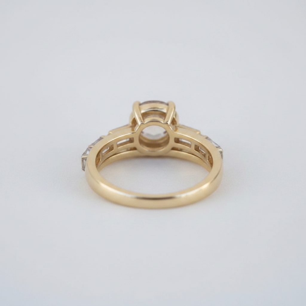Inlaid Crystal Gold Ring