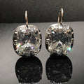 Vintage Cubic Glass Silver Earrings
