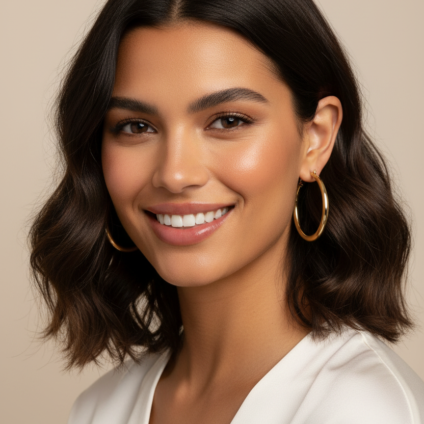 Large Classic Hoop Earrings in Gold