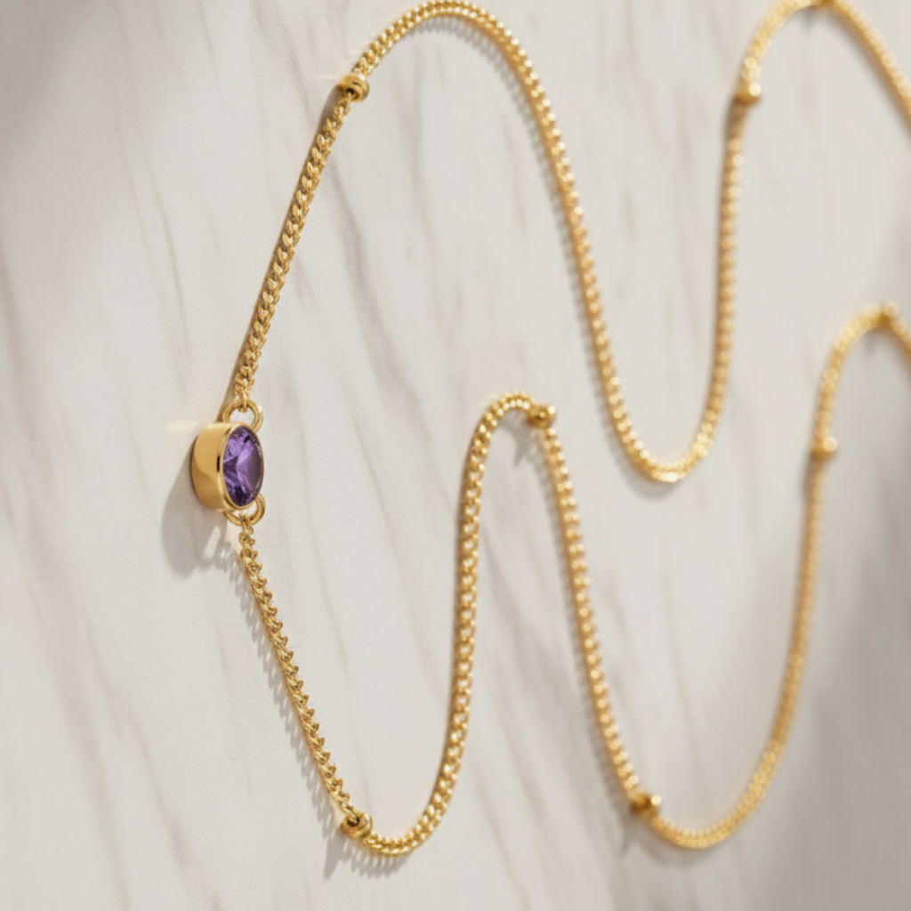 Amethyst Birthstone Pendant Necklace