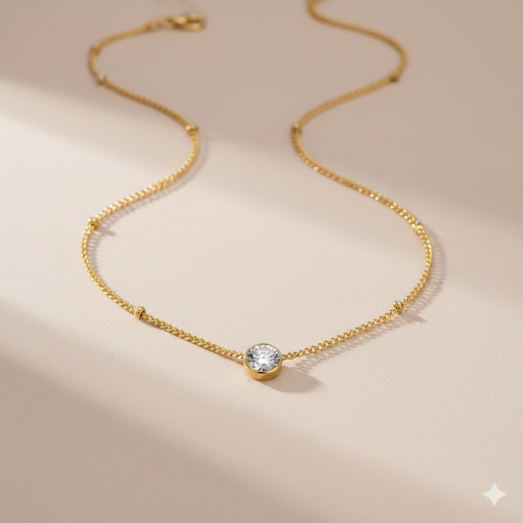 April Birthstone Pendant Necklace