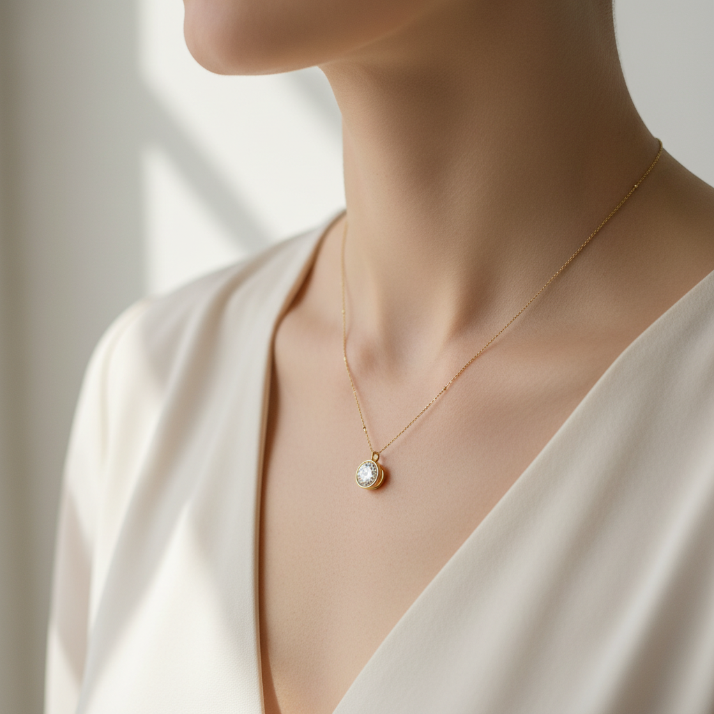 April Birthstone Pendant Necklace