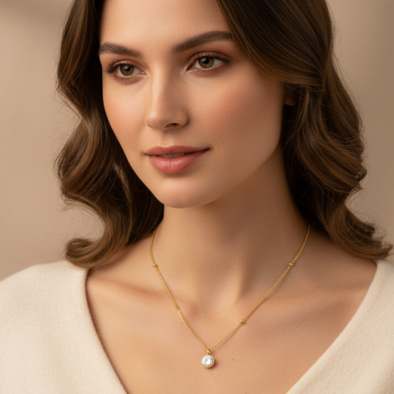 April Birthstone Pendant Necklace