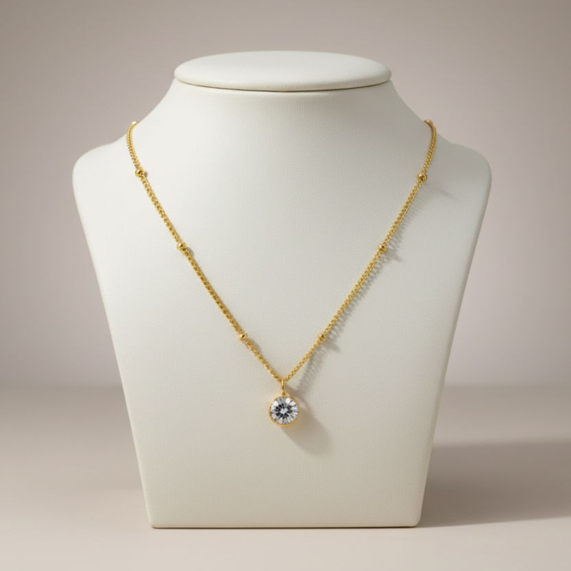 April Birthstone Pendant Necklace