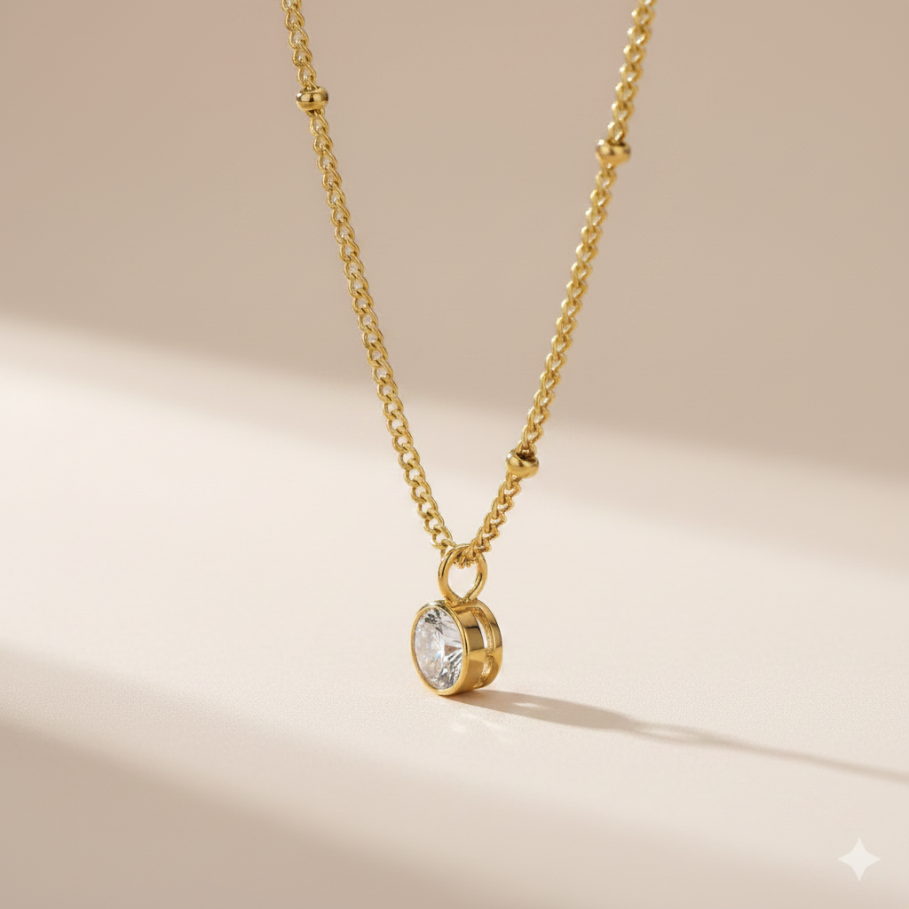 April Birthstone Pendant Necklace