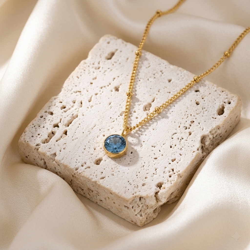 Sapphire Birthstone Pendant Necklace