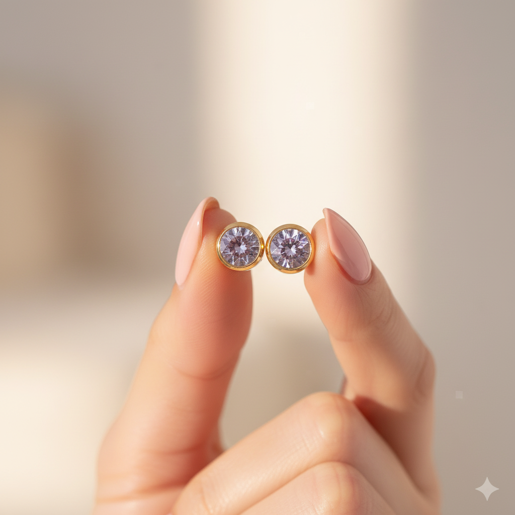 Amethyst Birthstone Studs