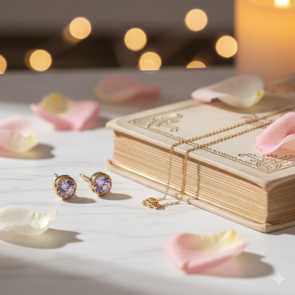 Amethyst Birthstone Studs