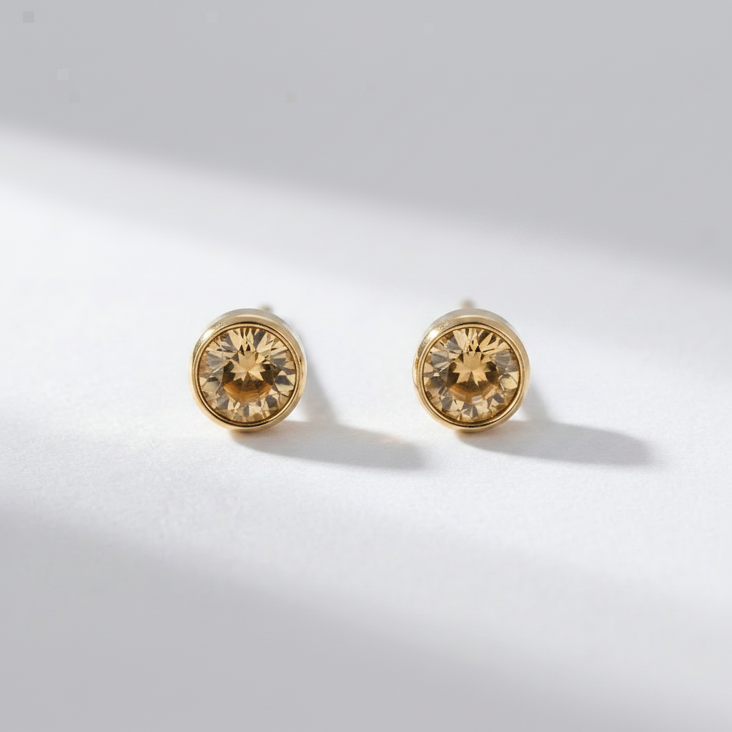 Citrine Birthstone Studs