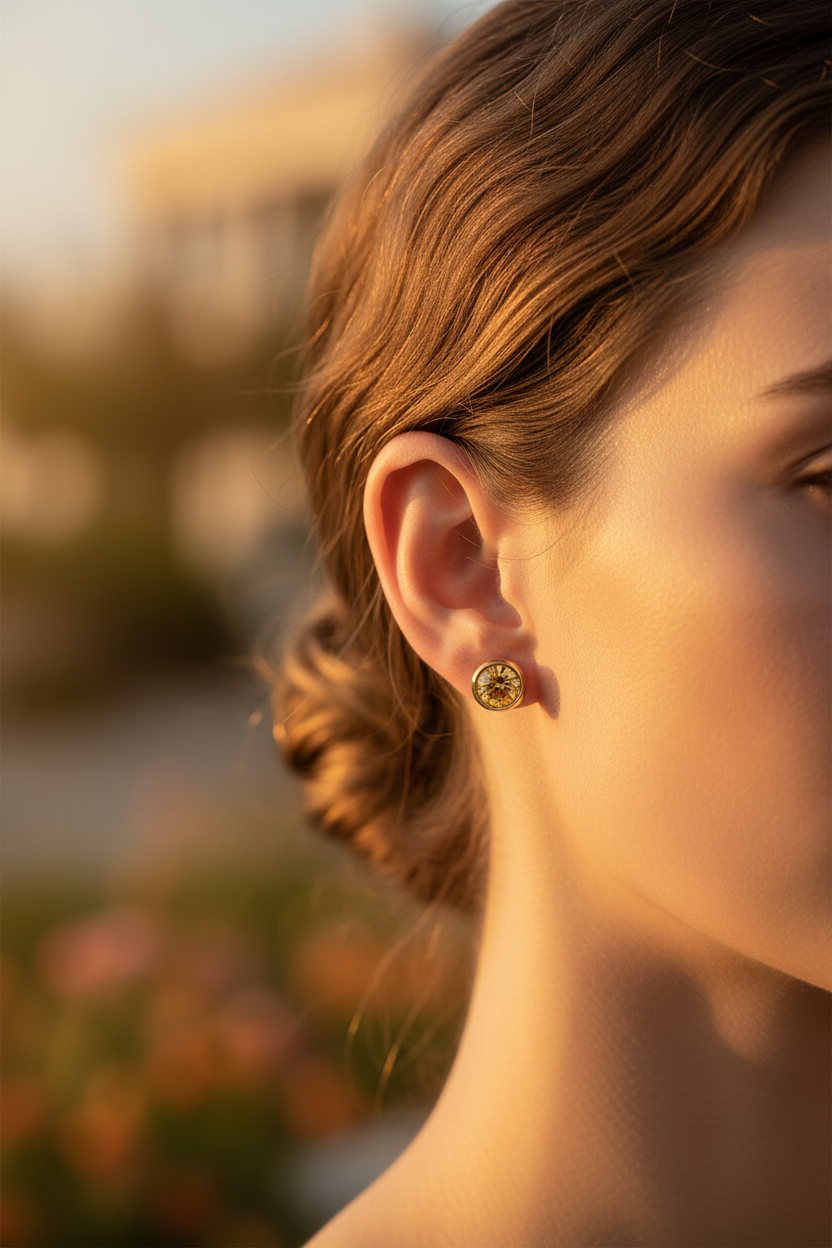 Citrine Birthstone Studs