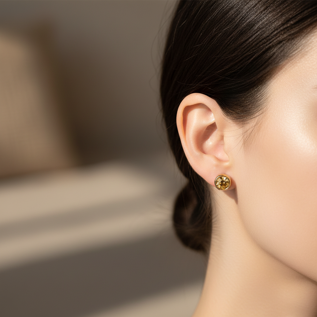 Citrine Birthstone Studs