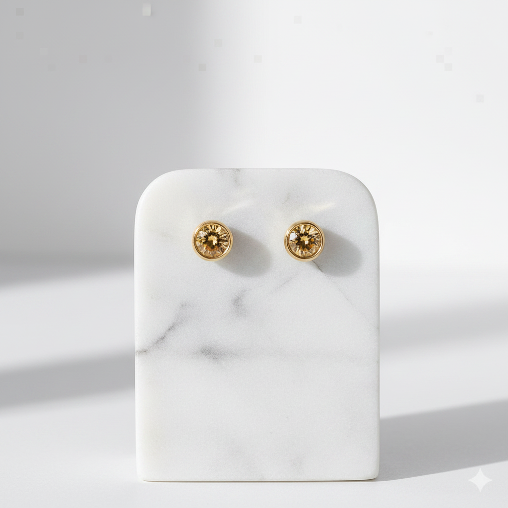 Citrine Birthstone Studs