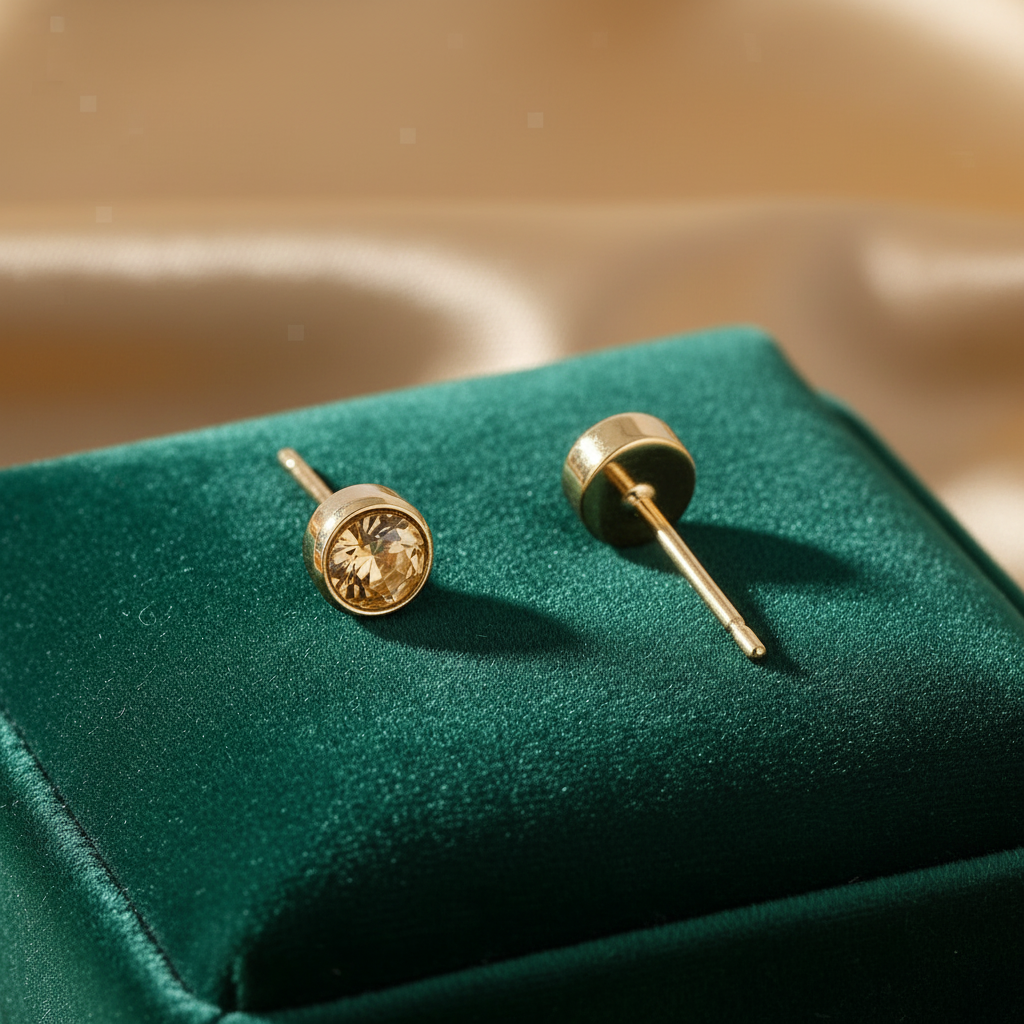 Citrine Birthstone Studs