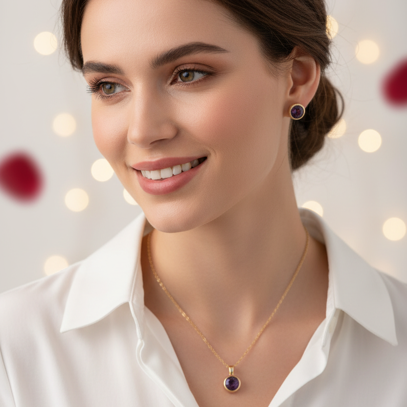 Garnet Birthstone Studs