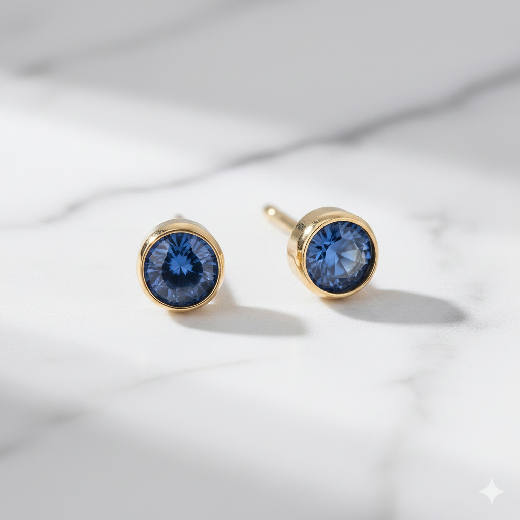 Montana Sapphire Birthstone Studs