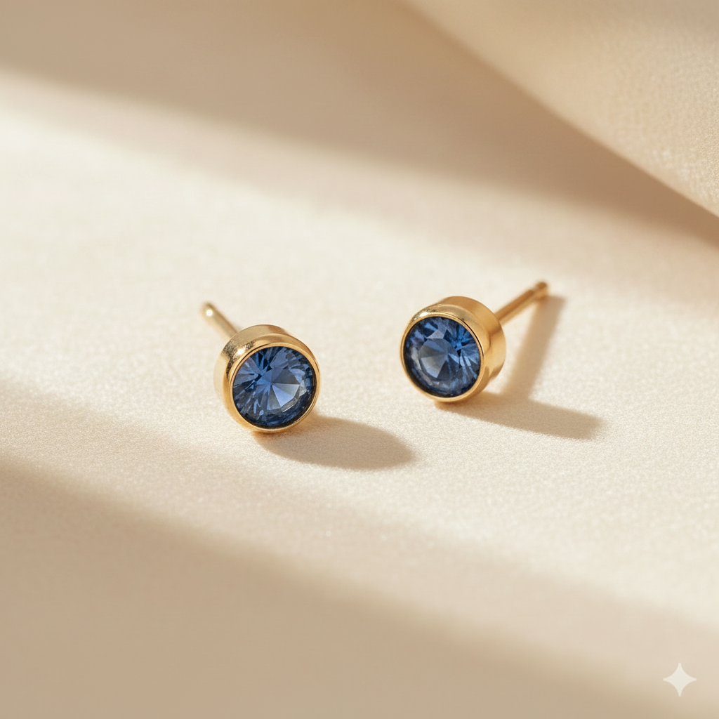 Montana Sapphire Birthstone Studs