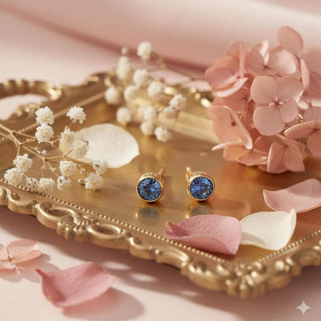Montana Sapphire Birthstone Studs