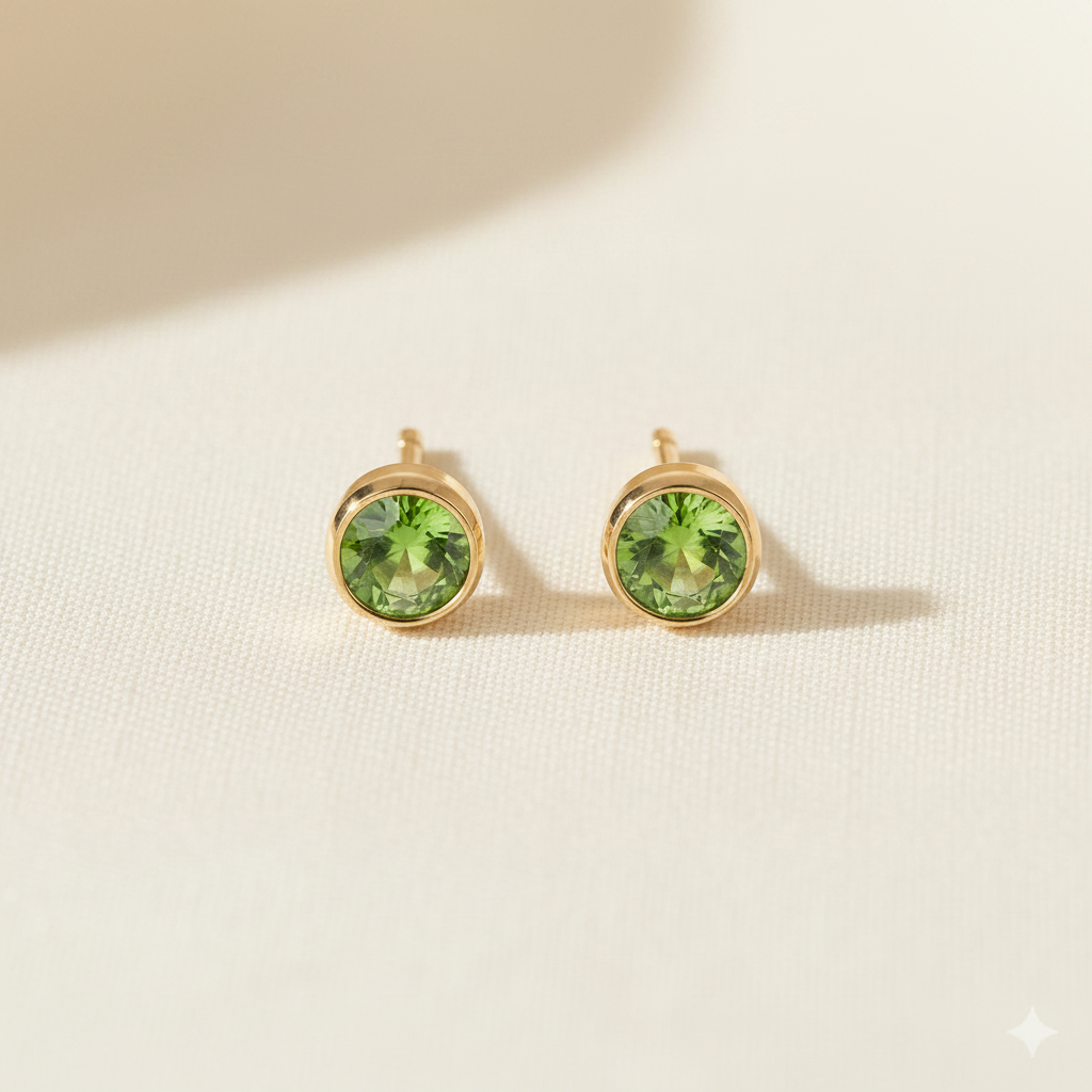Peridot Birthstone Studs