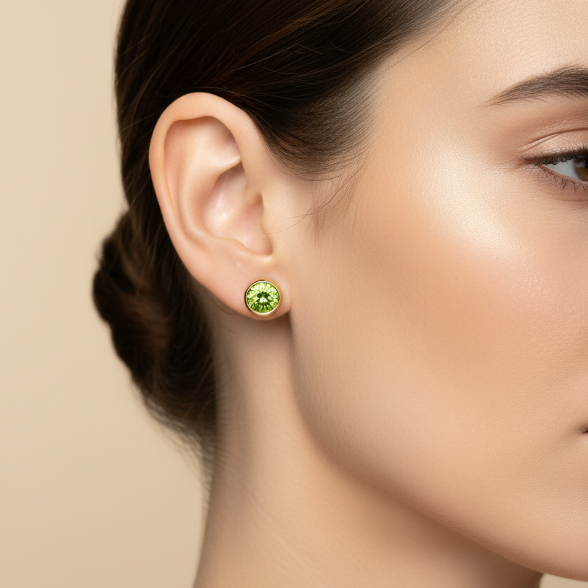 Peridot Birthstone Studs