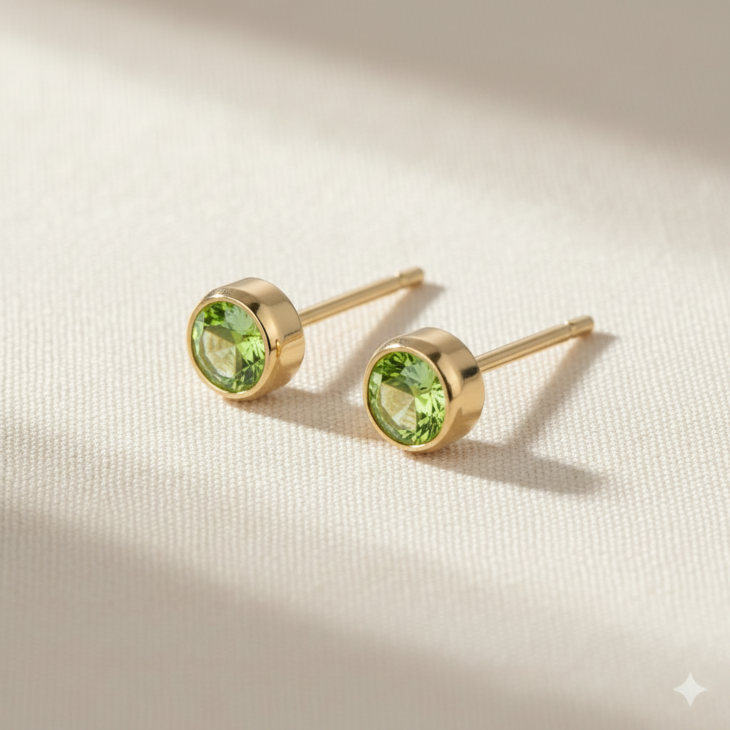 Peridot Birthstone Studs