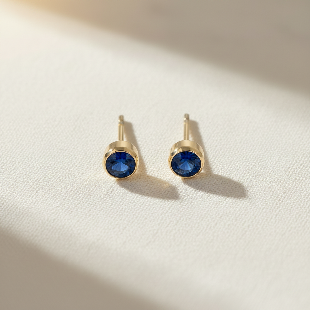 Sapphire Birthstone Studs Earrings