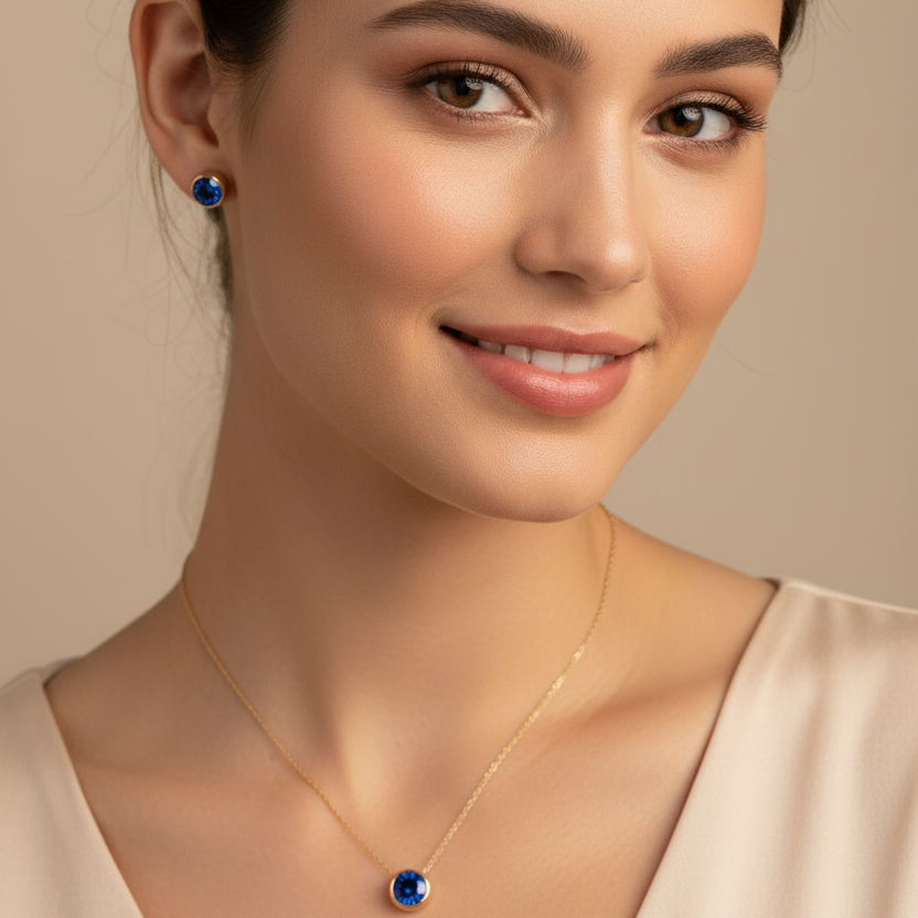 Sapphire Birthstone Studs Earrings