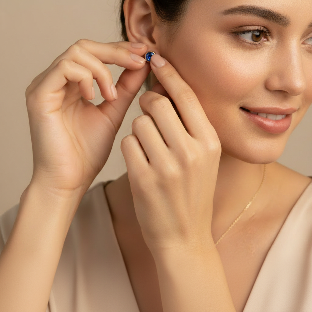 Sapphire Birthstone Studs Earrings