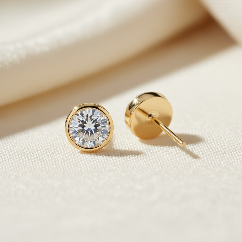 White Topaz Birthstone Studs