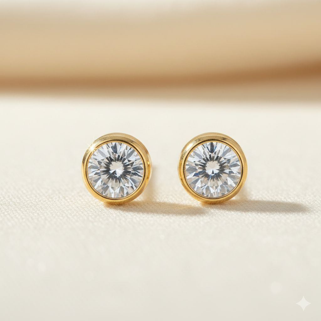 White Topaz Birthstone Studs