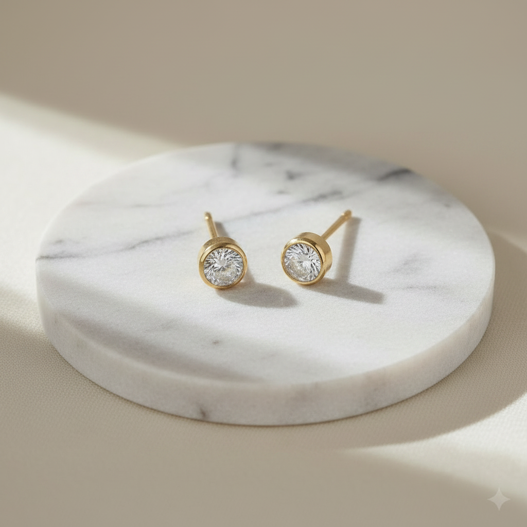 White Topaz Birthstone Studs