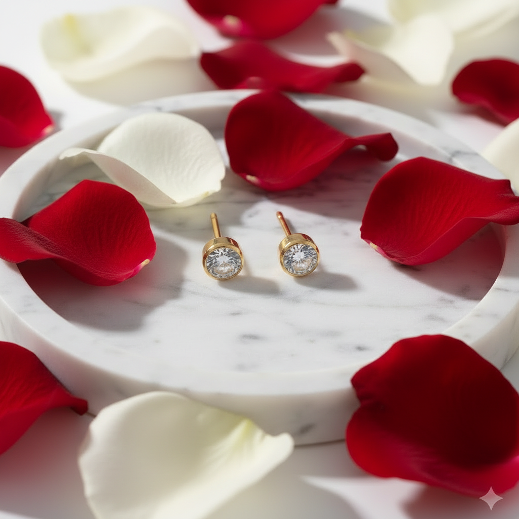 White Topaz Birthstone Studs