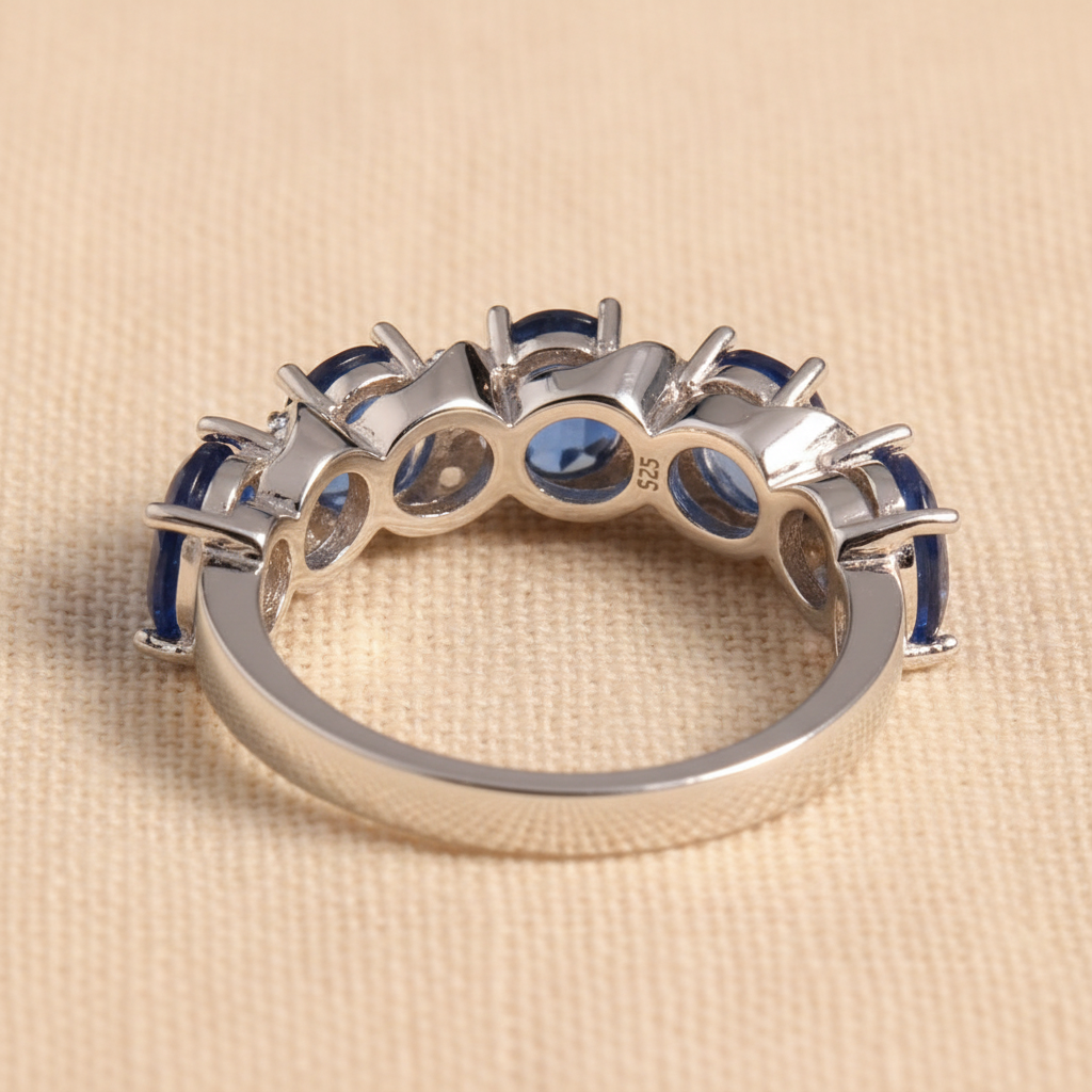 Natural Blue Kyanite Ring in Sterling Silver