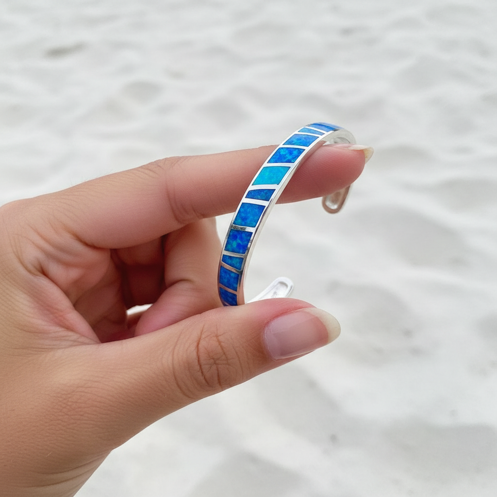 Blue Opal Bracelet in Silver