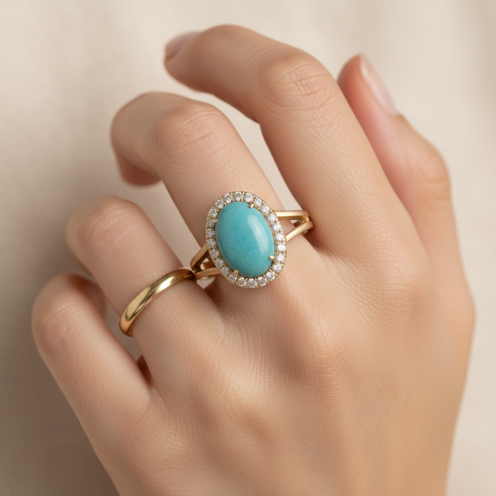 Blue Opal Vintage Ring