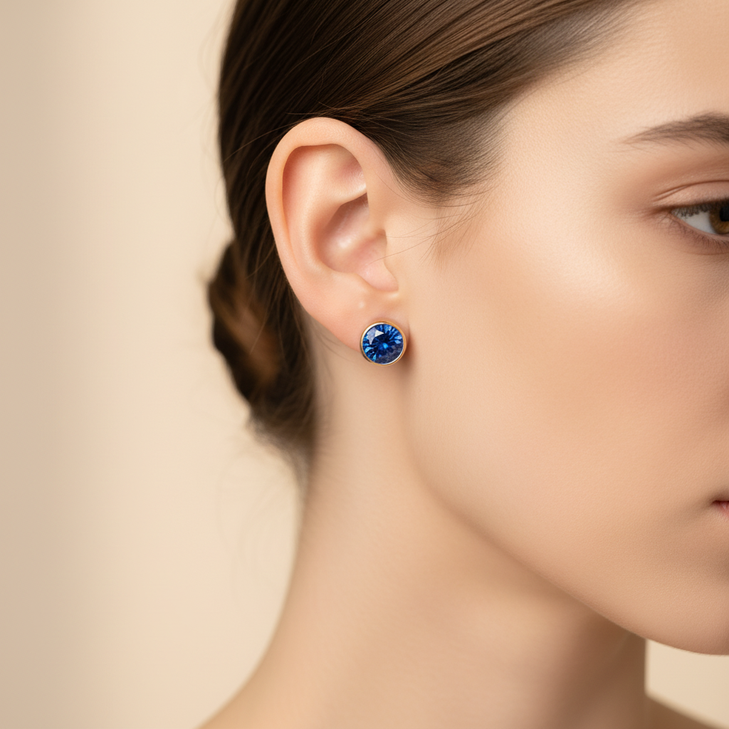 Sapphire Birthstone Studs Earrings