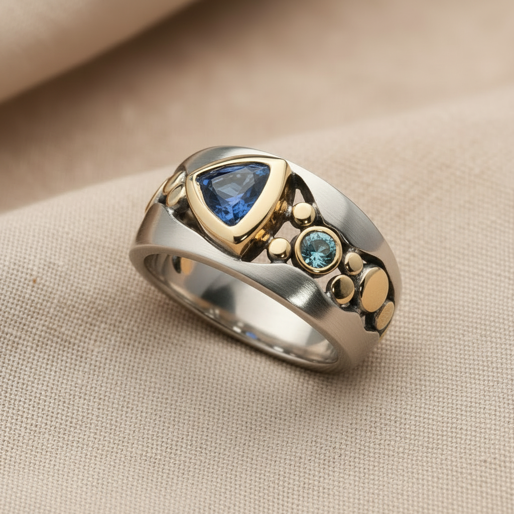 Vintage Blue Crystal Ring