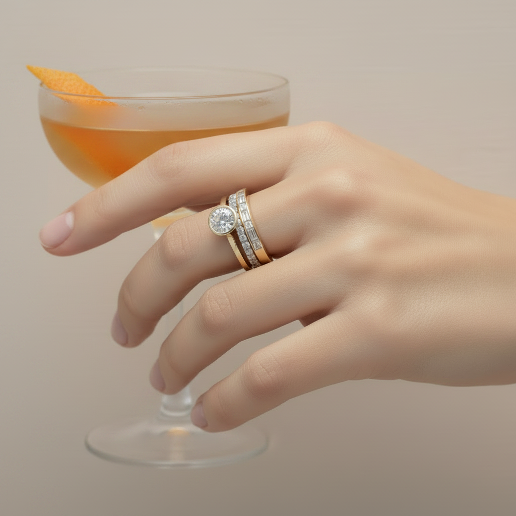 Vintage Stacking Ring Set in Gold