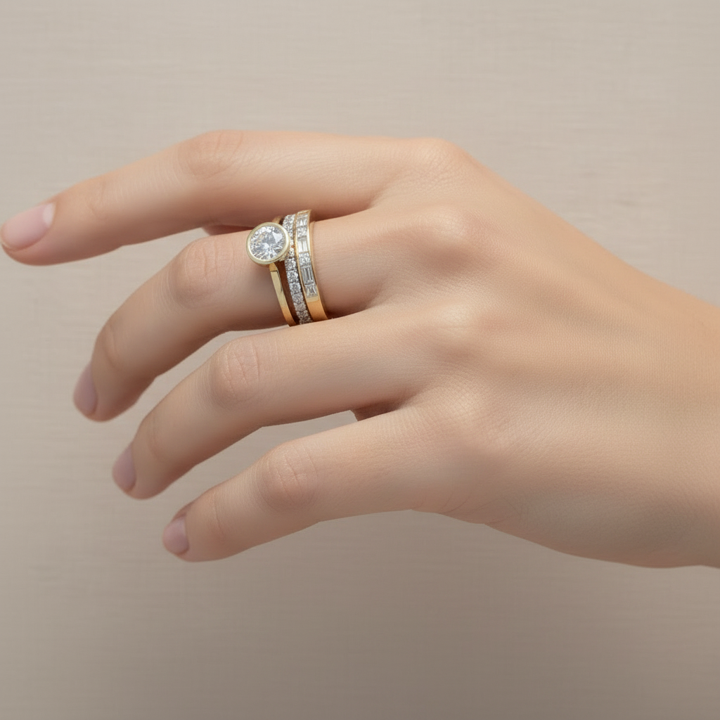 Vintage Stacking Ring Set in Gold