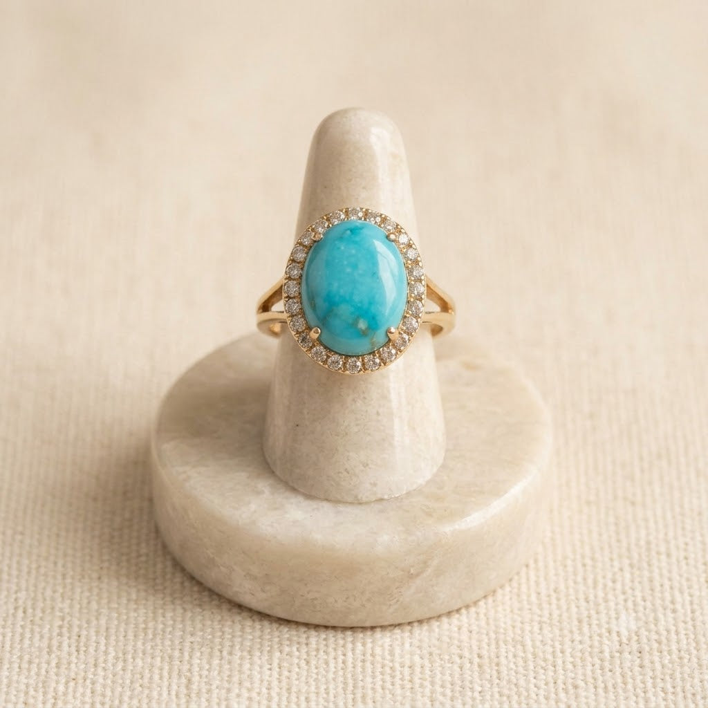 Blue Opal Vintage Ring