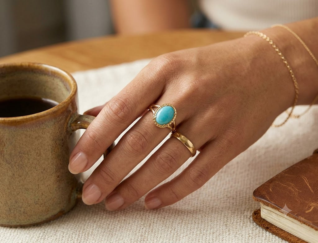 Blue Opal Vintage Ring