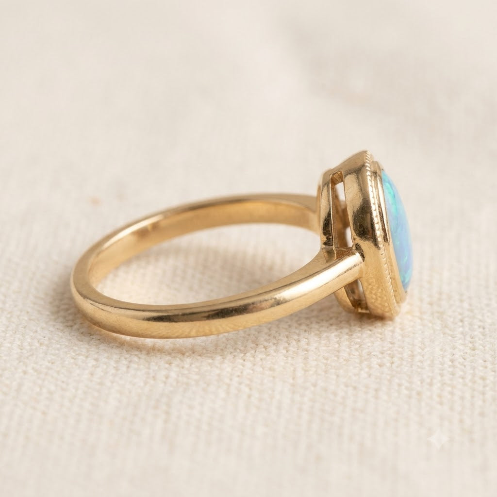 Blue Opal Vintage Ring