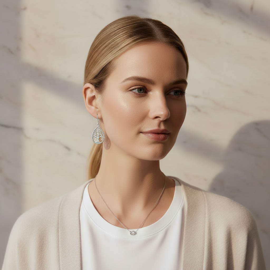 Tree of Life Earrings – Opal & Sterling Silver
