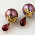 Vintage Red Crystal & Pearl Earrings