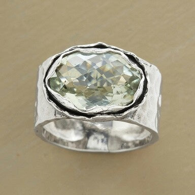 Vintage Green Silvered Ring