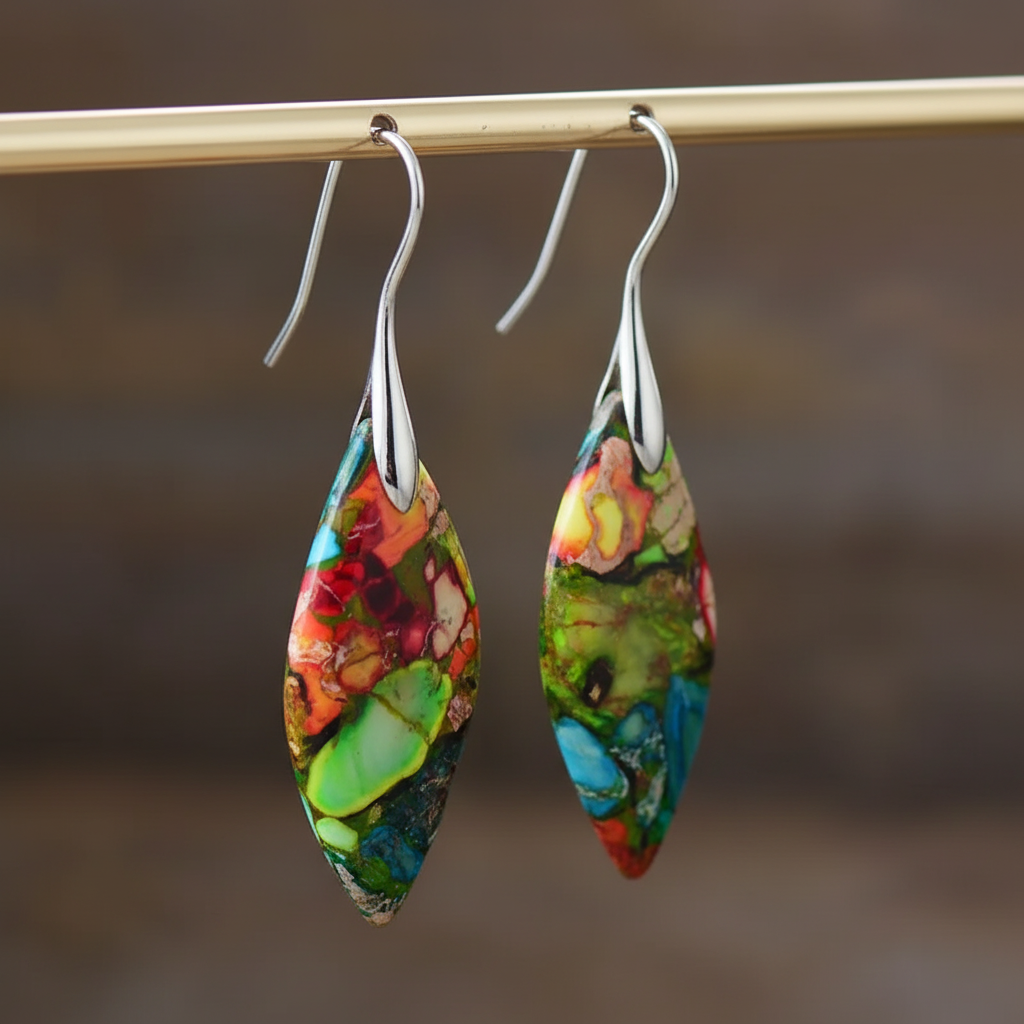 Vintage Multi-Colored Stone Earrings