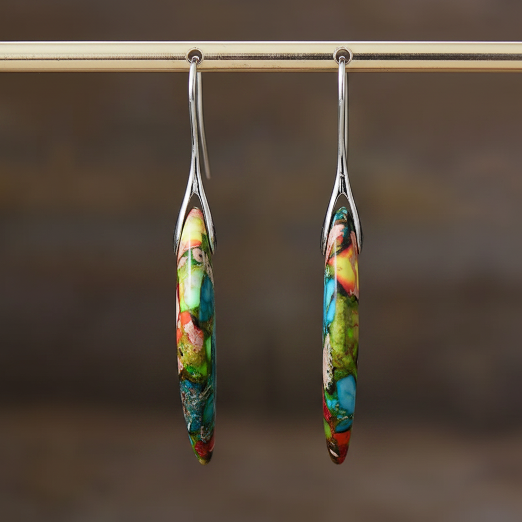 Vintage Multi-Colored Stone Earrings